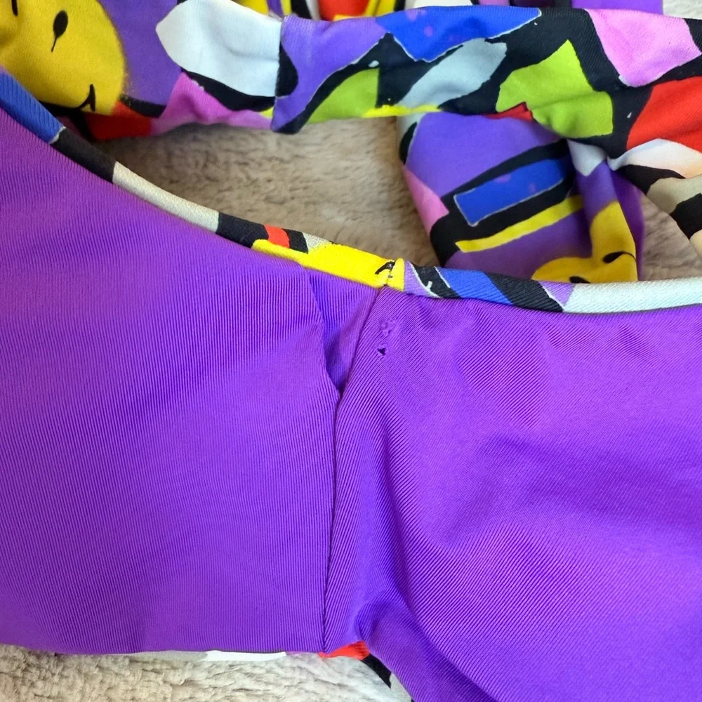 Maaji Smiledelic Talia Ring Front Bralette Bikini Top and Bottom Size M - Picture 7 of 7